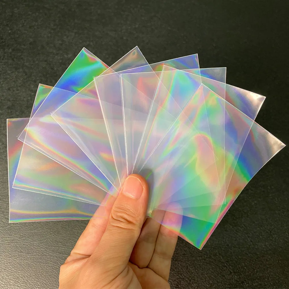 100 teile/los Herzförmige Folie Laser Top Laden TCG Karte Ärmeln YGO Brettspiel Foto Schutz Trading Karten Schild Abdeckung