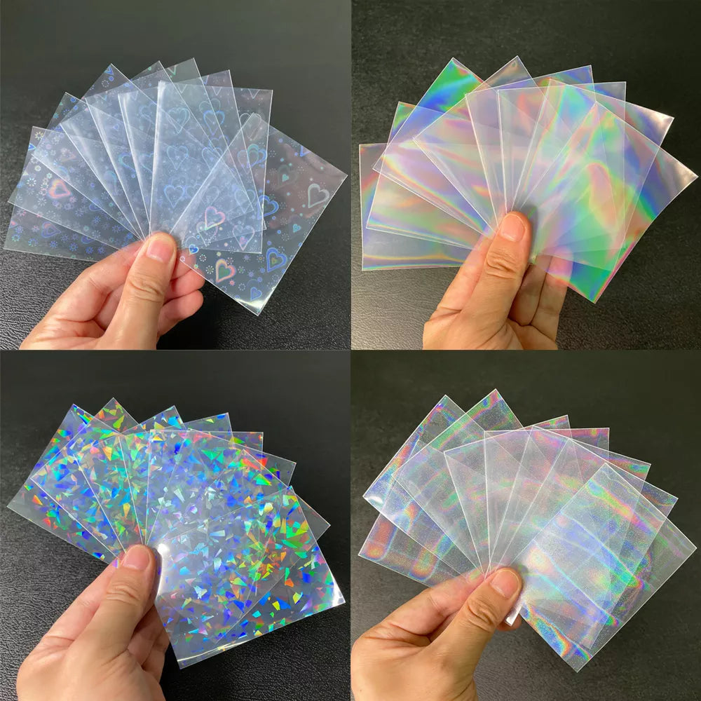 100 teile/los Herzförmige Folie Laser Top Laden TCG Karte Ärmeln YGO Brettspiel Foto Schutz Trading Karten Schild Abdeckung