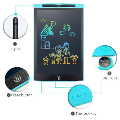 12 Inch LCD Writing Tablet, Electight Colorful Doodle Board, Eye Protection Drawing Board with Lock &amp; Erase FUNC, Birthday Gifts and Toys for 3-8 Year Old Boys and Girls