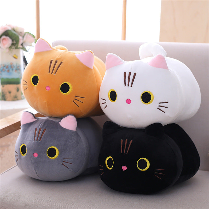 Cute Cat Plush Long Body Pillow Cuddle Cartoon Stuffed Animals Cat Plushie Soft Doll Pillows Gifts for Kids Girls