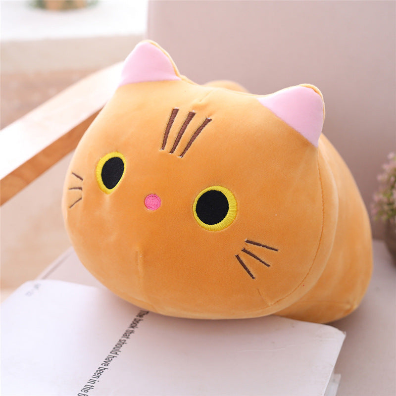 Cute Cat Plush Long Body Pillow Cuddle Cartoon Stuffed Animals Cat Plushie Soft Doll Pillows Gifts for Kids Girls