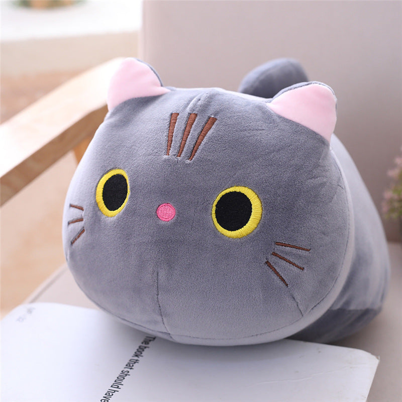 Cute Cat Plush Long Body Pillow Cuddle Cartoon Stuffed Animals Cat Plushie Soft Doll Pillows Gifts for Kids Girls