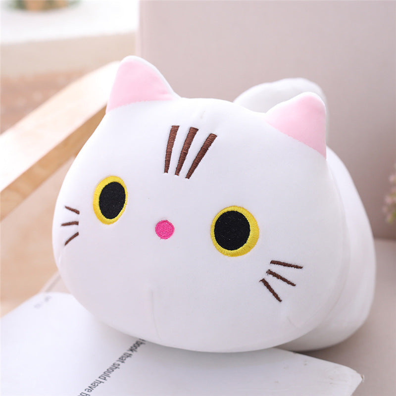 Cute Cat Plush Long Body Pillow Cuddle Cartoon Stuffed Animals Cat Plushie Soft Doll Pillows Gifts for Kids Girls