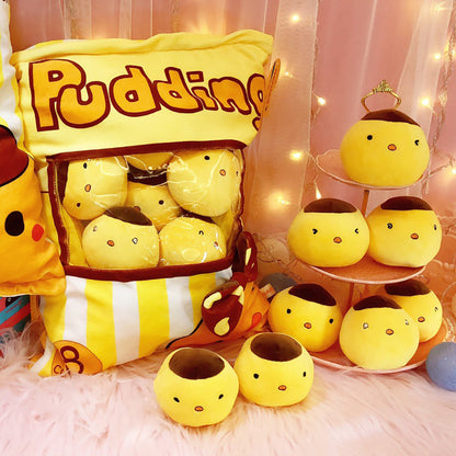 Plush Toy, Snack Bag Plush Toy Super Soft Cute Animal Pillow Throw Pillow With 8 Pack of mini dolls Cartoon Cookie Plush Toy Delicious Food Package, for Girlfriend Kids Boys Girls Birthday Gift