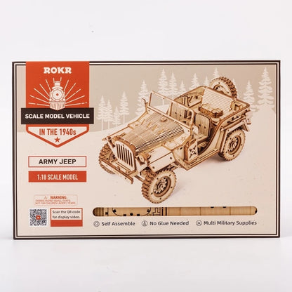 Robotime ROKR Car Model 3D Wooden Puzzle Toy Assembly Locomotive Model Building Kits for Children Kids Birthday Christmas Gift