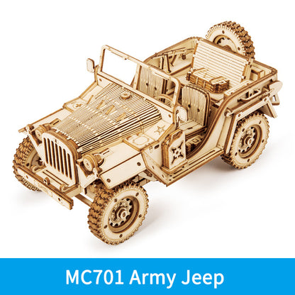 Robotime ROKR Car Model 3D Wooden Puzzle Toy Assembly Locomotive Model Building Kits for Children Kids Birthday Christmas Gift