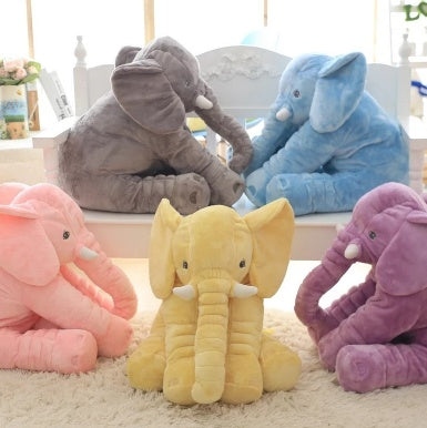 Fuzzy Large Elephant Stuffed Animal, Adventure Stuffed Elephant Pillow Toy, Brave Boy&