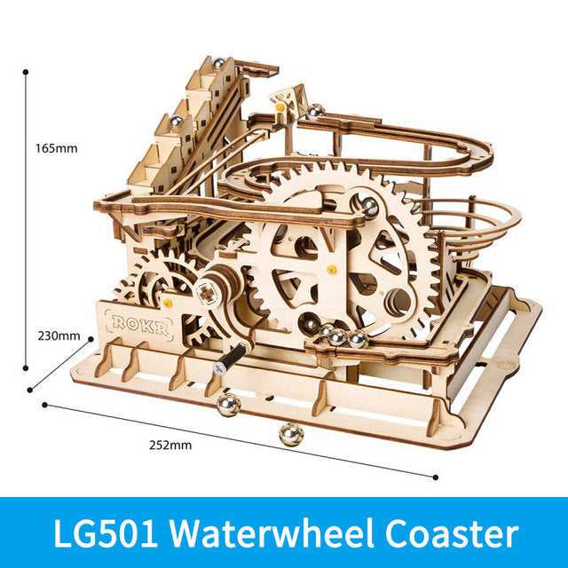 3D DIY Wooden Puzzle Roller Coaster Children&