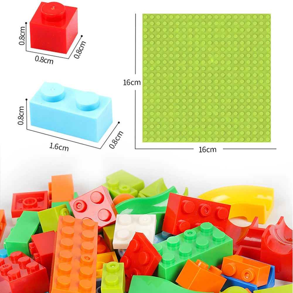 84-504PCS Small Size Marble Race Run Blocks Maze Ball Track Building Blocks Funnel Slide Blocks Educational Toys for Children