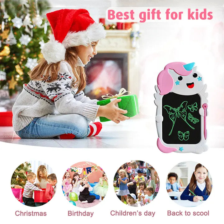 8.5inch LCD doodle board Drawing Board, Cartoon Unicorn Writing Tablet for kids