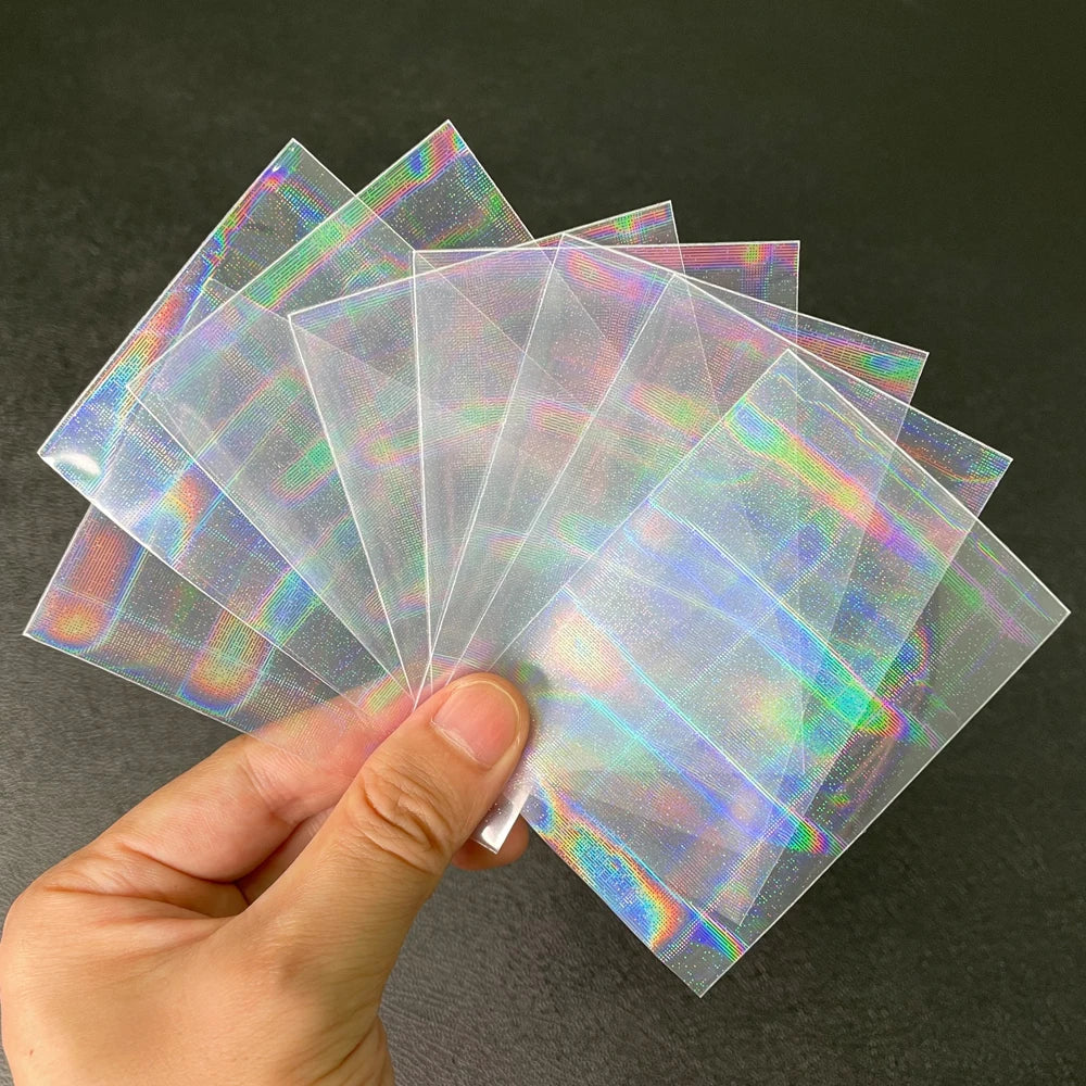 100pcs/Lot Heart-shaped Foil Laser Top Loading TCG Card Sleeves YGO Board Game  Photo Protector Trading Cards Shield Cover