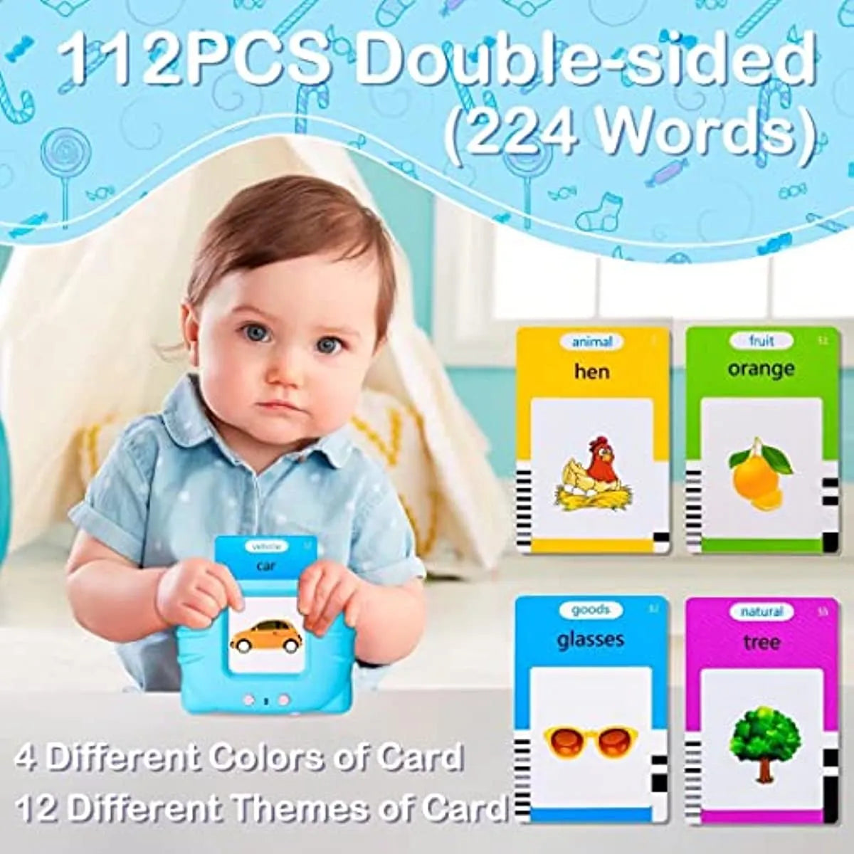 Talking Flash Cards Early Educational Toys  Baby Boys Girls Preschool Learning Reading Machine  Interactive Gift