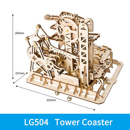 3D DIY Wooden Puzzle Roller Coaster Children&