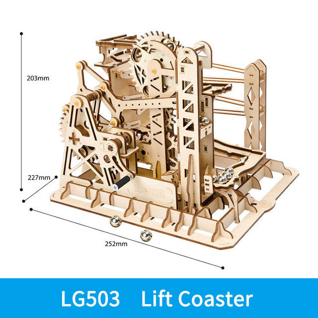 3D DIY Wooden Puzzle Roller Coaster Children&