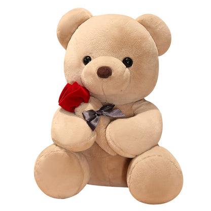 23-45cm New Lovely Hug Roses Teddy Bear Plush Pillow Stuffed Soft Animal Dolls Nice Birthday Gift Girlfriend Valentine&